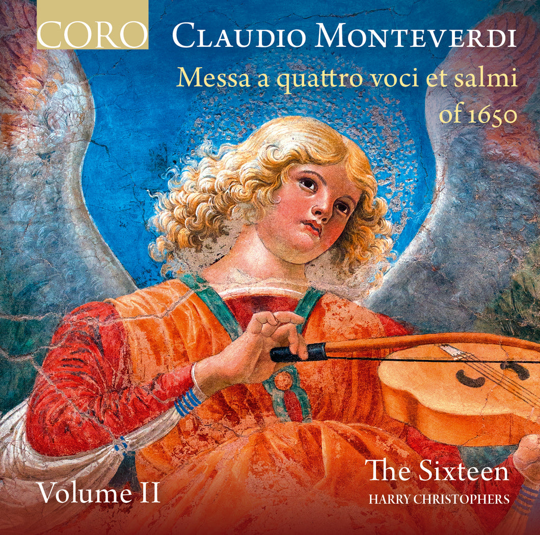 Monteverdo: Messa a quattro Volume 2 cover showing 'Angel Musician', a 15th Century fresco by Melozzo da Forli