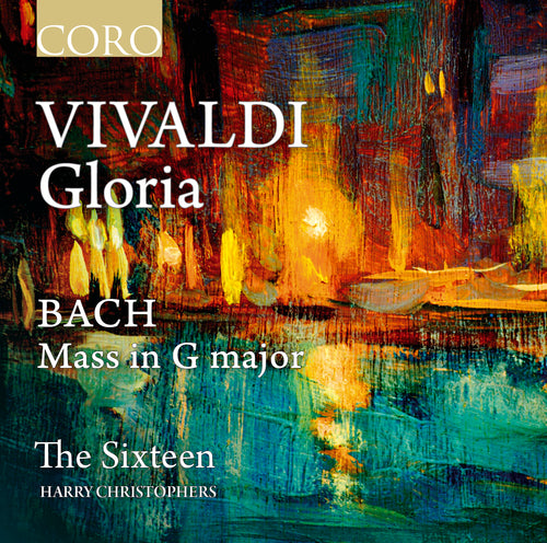 Vivaldi: Gloria, Bach: Mass in G major album cover showing an abstract painting of a night time view of Venice across the lagoon