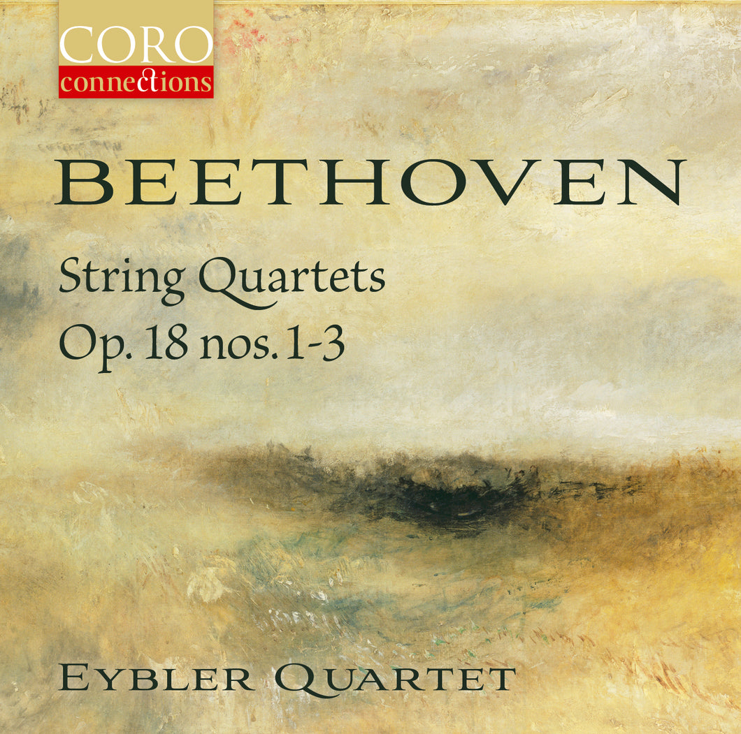 Beethoven String Quartets Op. 18 nos. 1-3 album cover showing Turner's c.1840 painting 'Seascape with Storm Coming On'  